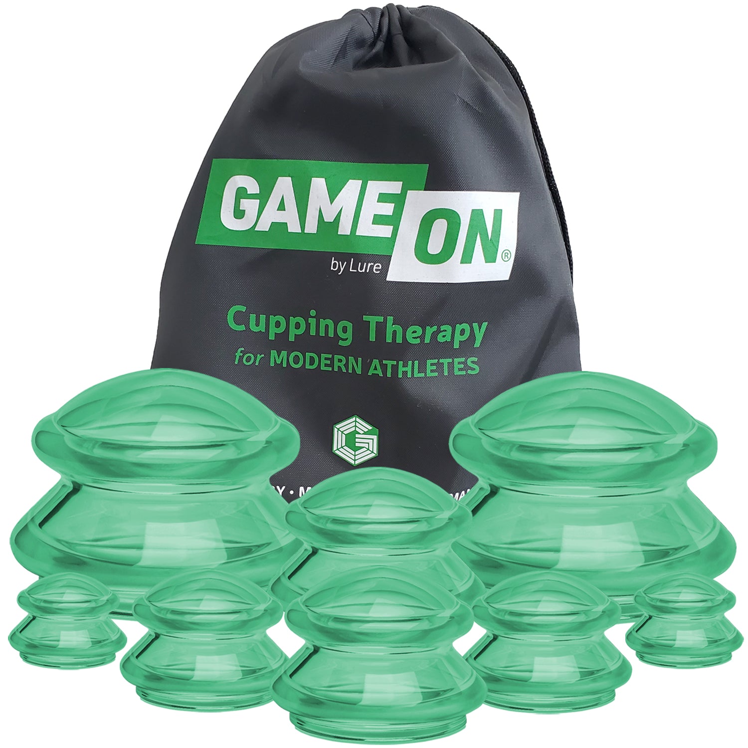GameOnGear Edge-X Cupping Set, 8 Cups in Green Brookstone